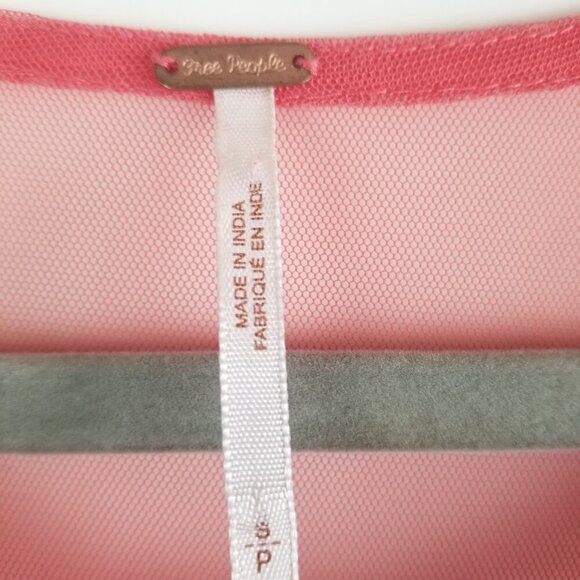 NWOT Free People Pink Tulle Sheer Sleeveless Embroidered Mesh Dress Sz S/P - Picture 4 of 7